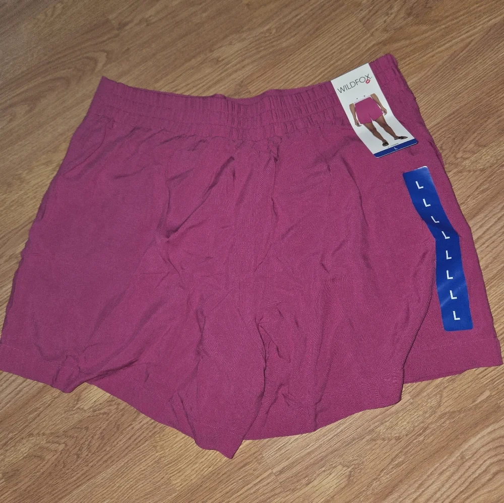 Wildfox Shorts Size L NWT 2-Pack Fuschia and Brown Casual Outdoor Gorpcore - Picture 8 of 8